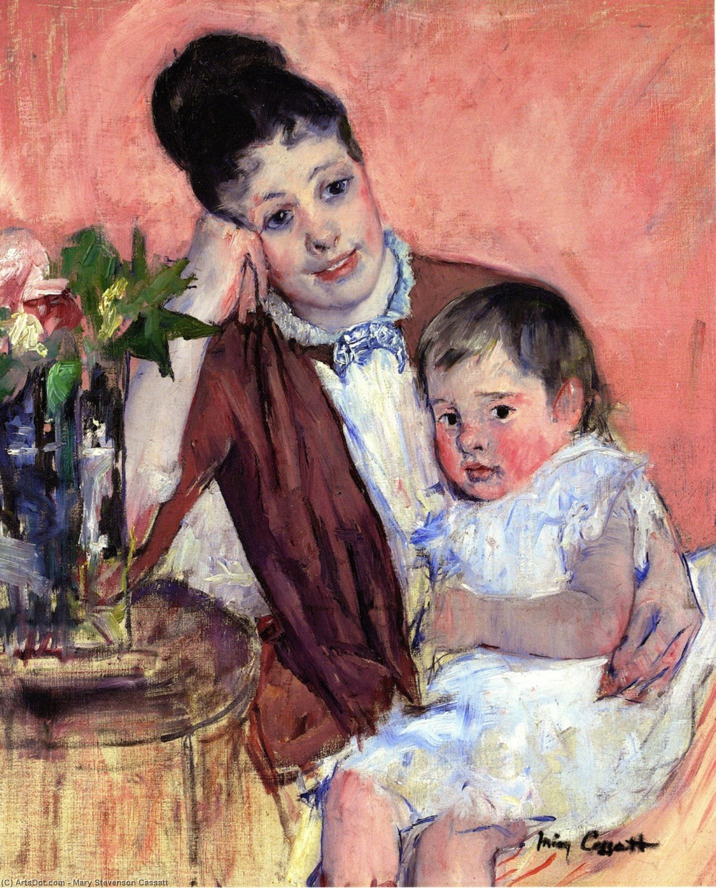 Wikioo.org – La Enciclopedia de las Bellas Artes - Pintura, Obras de arte de Mary Stevenson Cassatt - Señora Marido . delaware Fleury y ella Niño