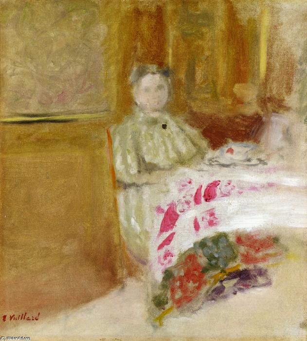 WikiOO.org - Encyclopedia of Fine Arts - Maľba, Artwork Jean Edouard Vuillard - Madame Vuillard at Table