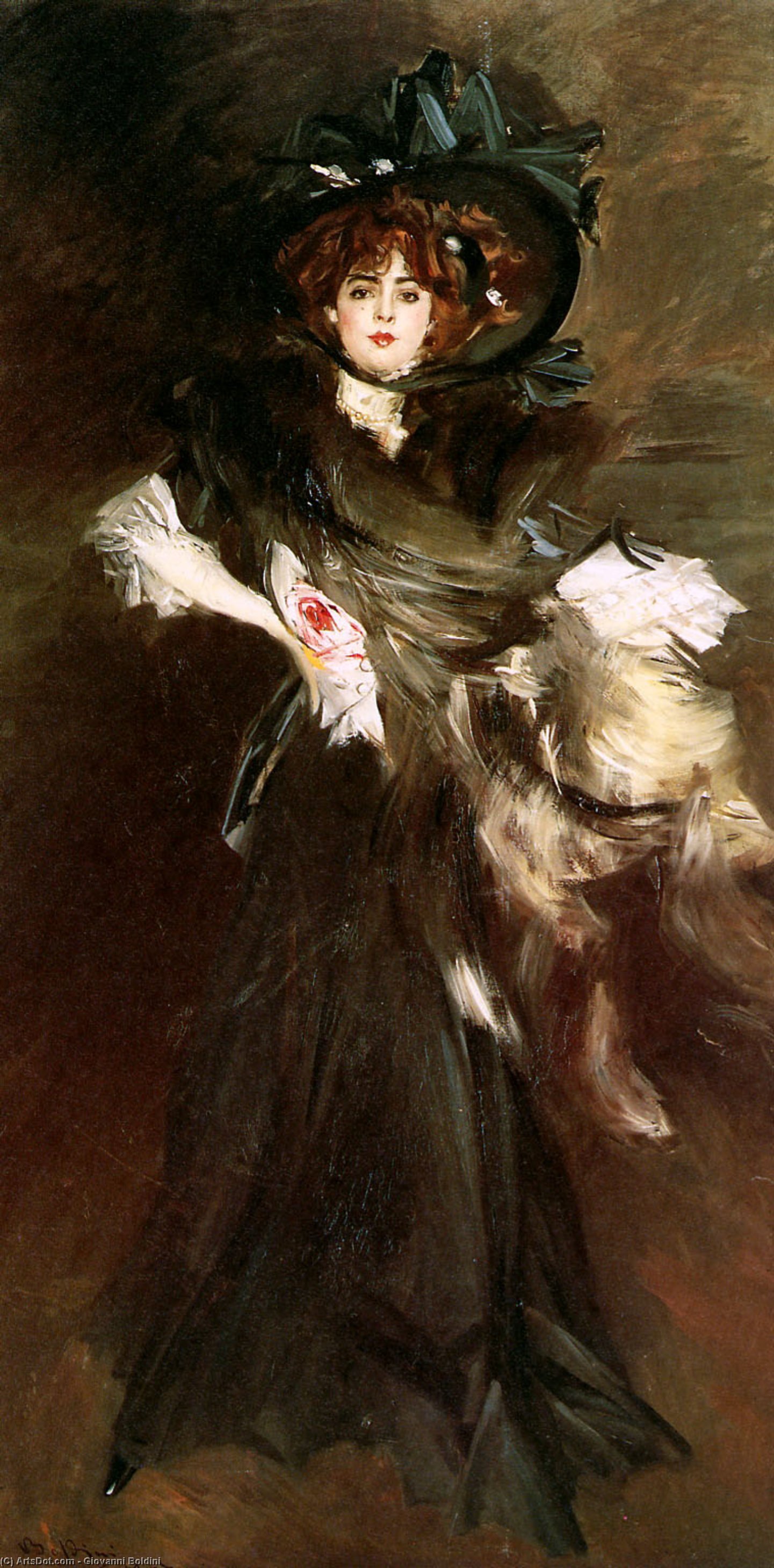 Wikioo.org - The Encyclopedia of Fine Arts - Painting, Artwork by Giovanni Boldini - Mademoiselle Lanthelme
