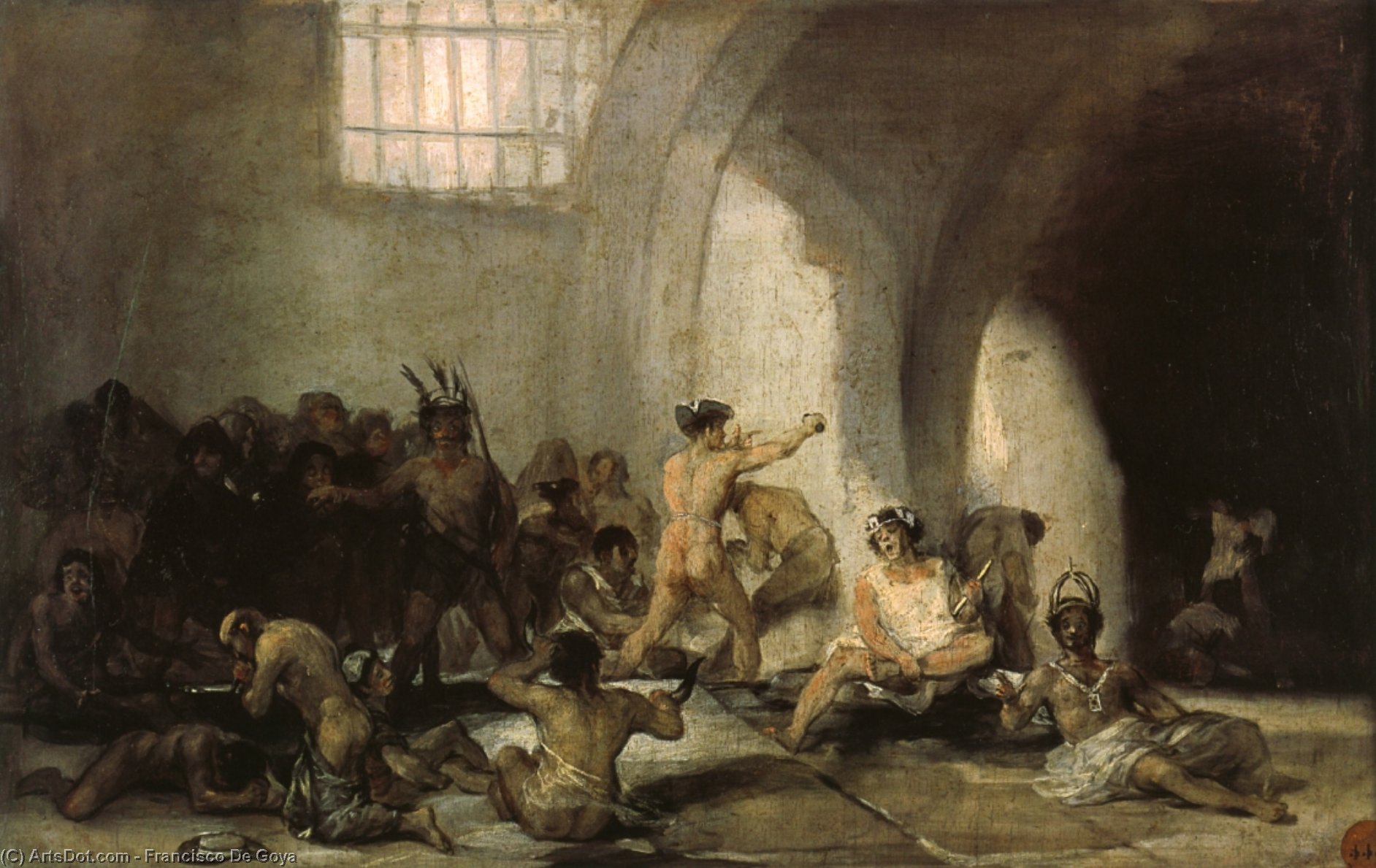 Wikioo.org - The Encyclopedia of Fine Arts - Painting, Artwork by Francisco De Goya - The Madhouse