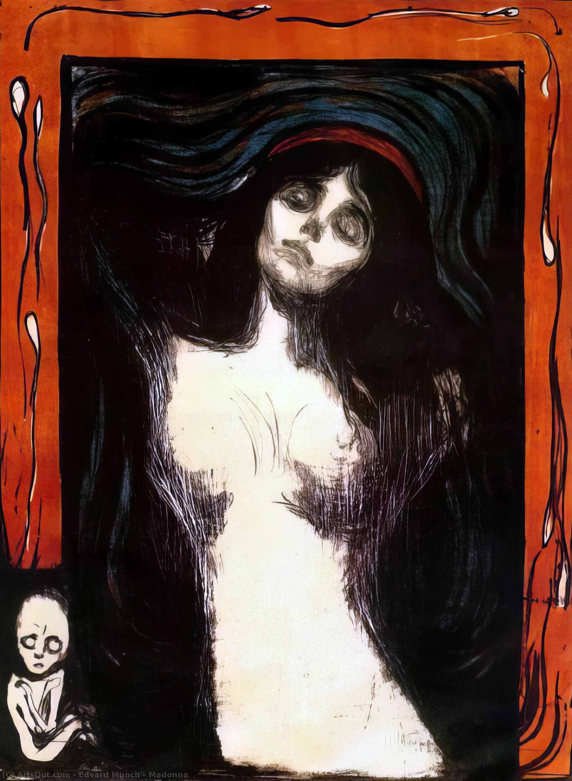 WikiOO.org - Encyclopedia of Fine Arts - Maalaus, taideteos Edvard Munch - Madonna