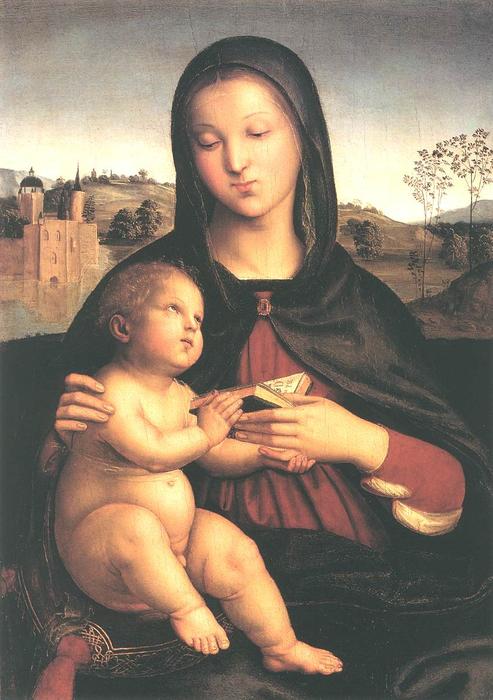 WikiOO.org - Енциклопедія образотворчого мистецтва - Живопис, Картини
 Raphael (Raffaello Sanzio Da Urbino) - Madonna and Child