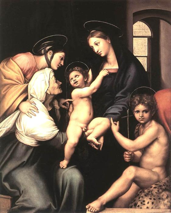 Wikioo.org - The Encyclopedia of Fine Arts - Painting, Artwork by Raphael (Raffaello Sanzio Da Urbino) - Madonna dell'Impannata