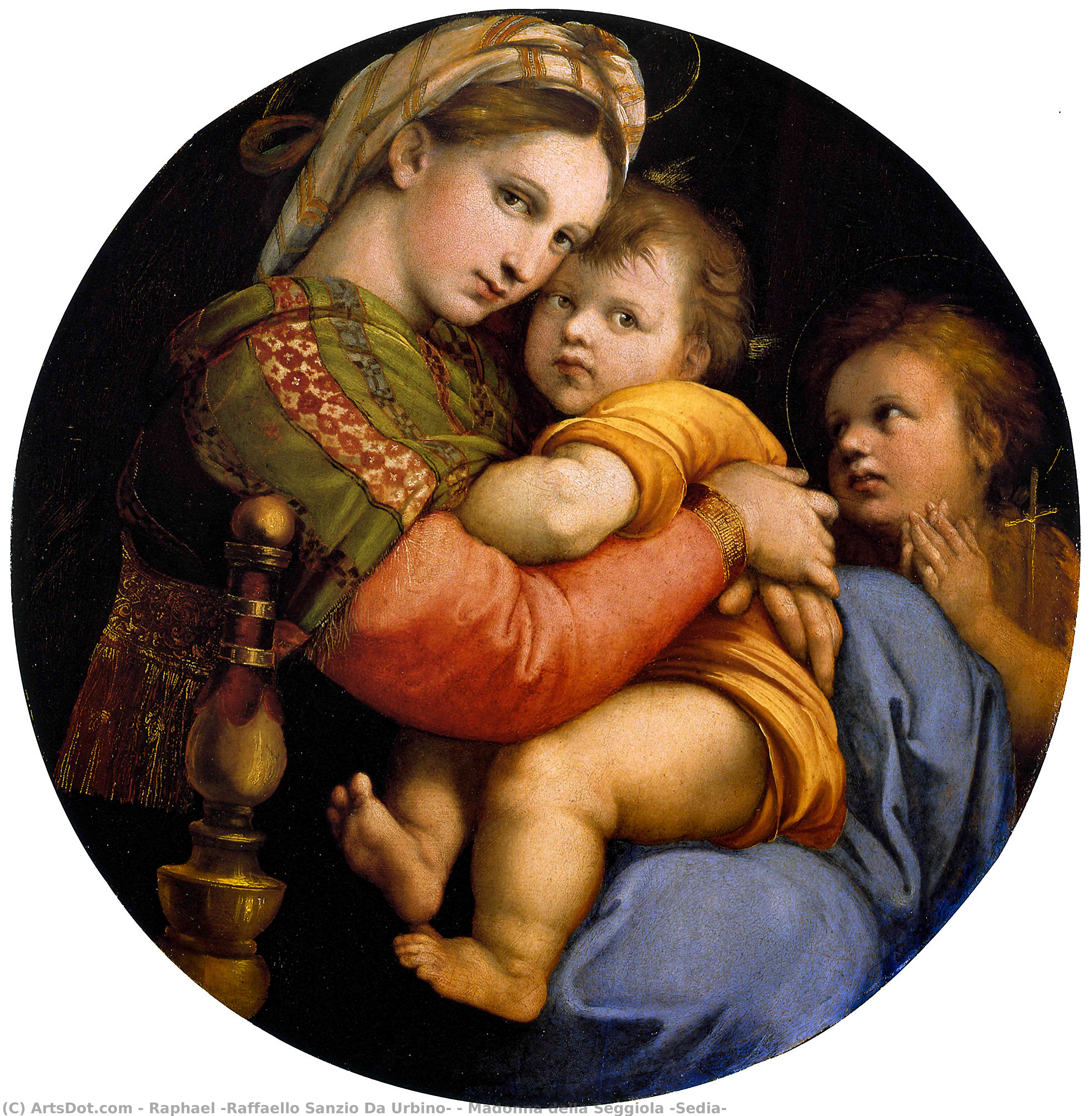 Wikioo.org - The Encyclopedia of Fine Arts - Painting, Artwork by Raphael (Raffaello Sanzio Da Urbino) - Madonna della Seggiola (Sedia)