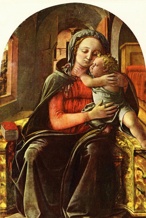 WikiOO.org - אנציקלופדיה לאמנויות יפות - ציור, יצירות אמנות Fra Filippo Lippi - Madonna Enthroned