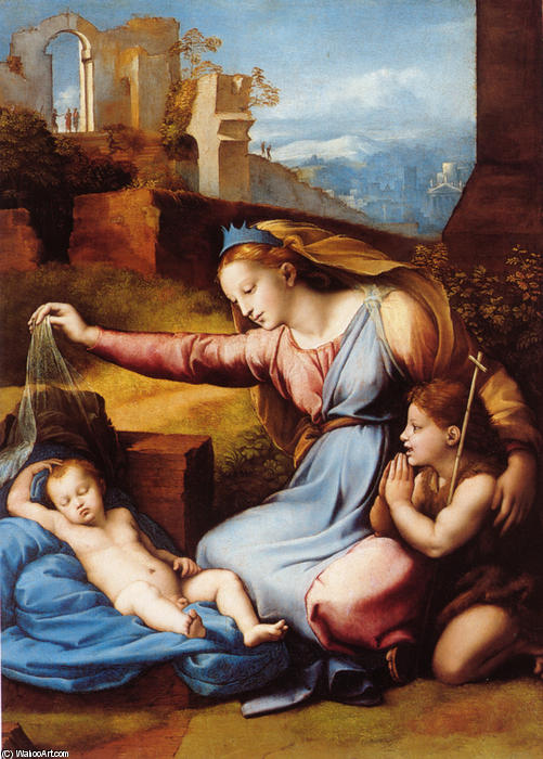 WikiOO.org - Encyclopedia of Fine Arts - Lukisan, Artwork Raphael (Raffaello Sanzio Da Urbino) - Madonna of the Diadem