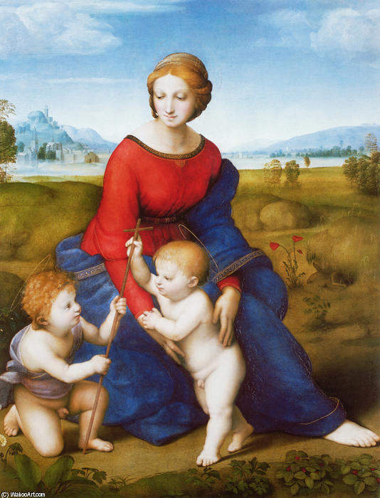 Wikioo.org – L'Enciclopedia delle Belle Arti - Pittura, Opere di Raphael (Raffaello Sanzio Da Urbino) - madonna del prato ( conosciuto anche come madonna del prato )