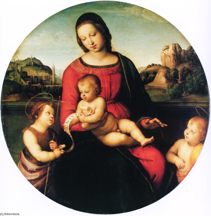 Wikioo.org – La Enciclopedia de las Bellas Artes - Pintura, Obras de arte de Raphael (Raffaello Sanzio Da Urbino) - Virgen Terranuova