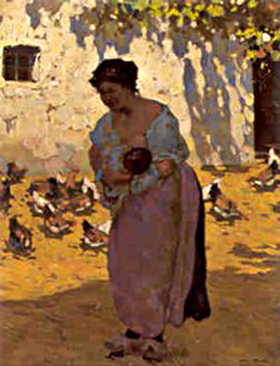 Wikioo.org - The Encyclopedia of Fine Arts - Painting, Artwork by Alberto Pla Y Rubio - Madre con su hijo