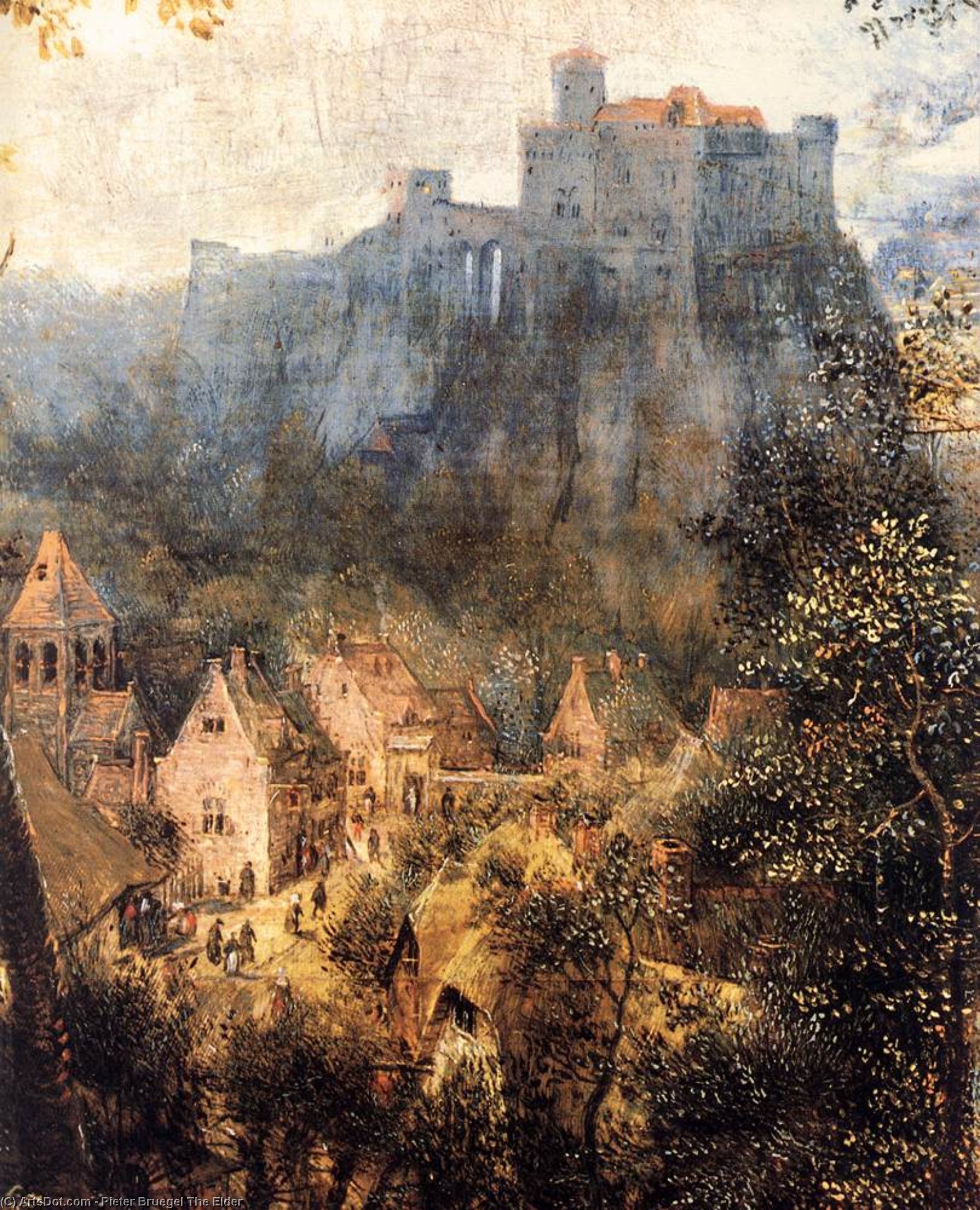 Wikioo.org – La Enciclopedia de las Bellas Artes - Pintura, Obras de arte de Pieter Bruegel The Elder - Urraca en el Gallow Detalle