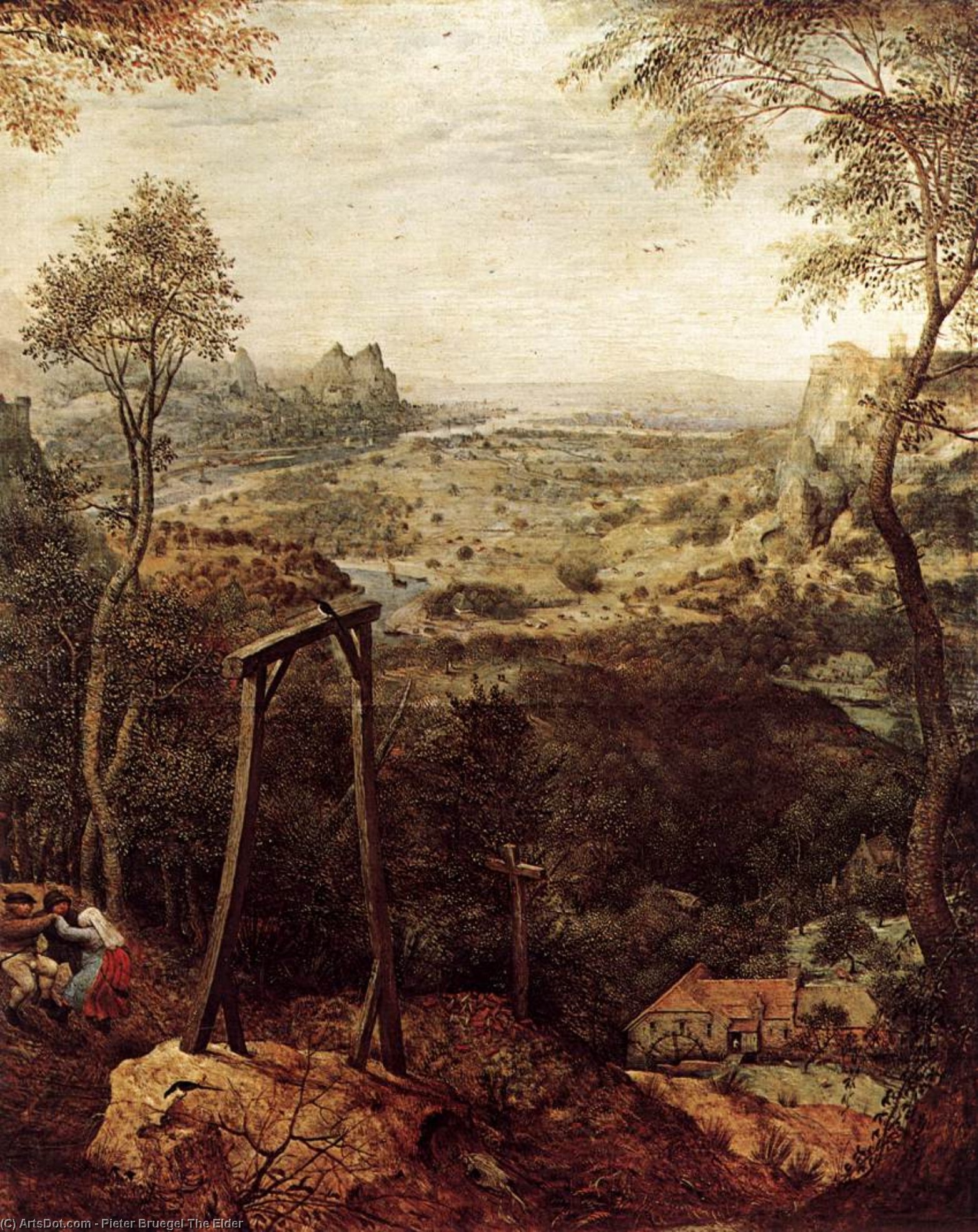 Wikioo.org - Die Enzyklopädie bildender Kunst - Malerei, Kunstwerk von Pieter Bruegel The Elder - Elster auf dem Galgen Ausschnitt