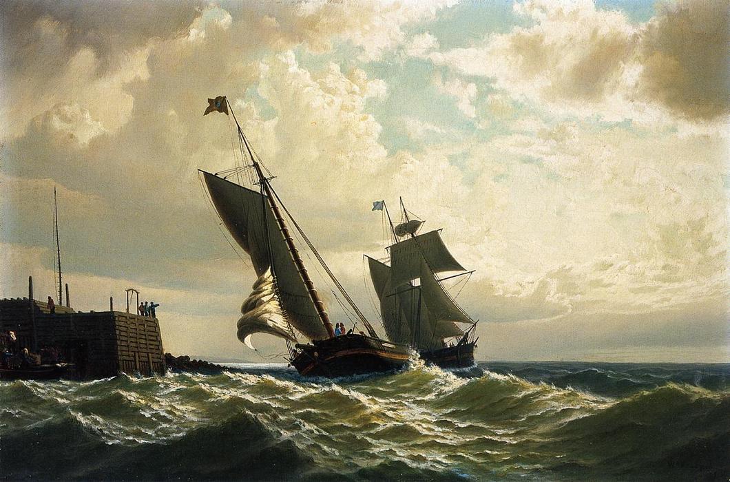 WikiOO.org - Енциклопедія образотворчого мистецтва - Живопис, Картини
 William Bradford - Making Harbor
