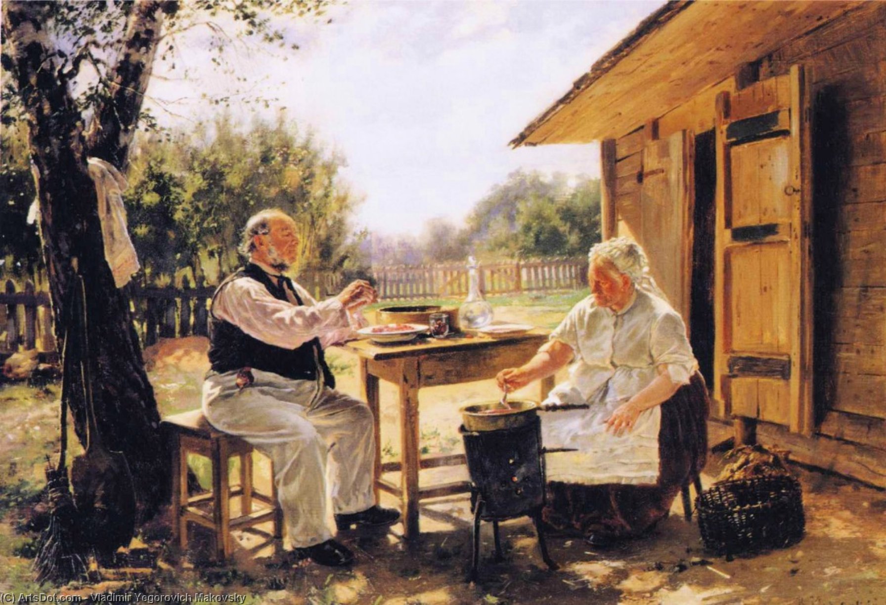 Wikioo.org - The Encyclopedia of Fine Arts - Painting, Artwork by Vladimir Yegorovich Makovsky - Making Jam