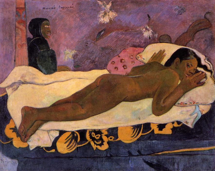 Wikioo.org - The Encyclopedia of Fine Arts - Painting, Artwork by Paul Gauguin - Manao Tupapau (also known as Spirit of the Dead Watching)