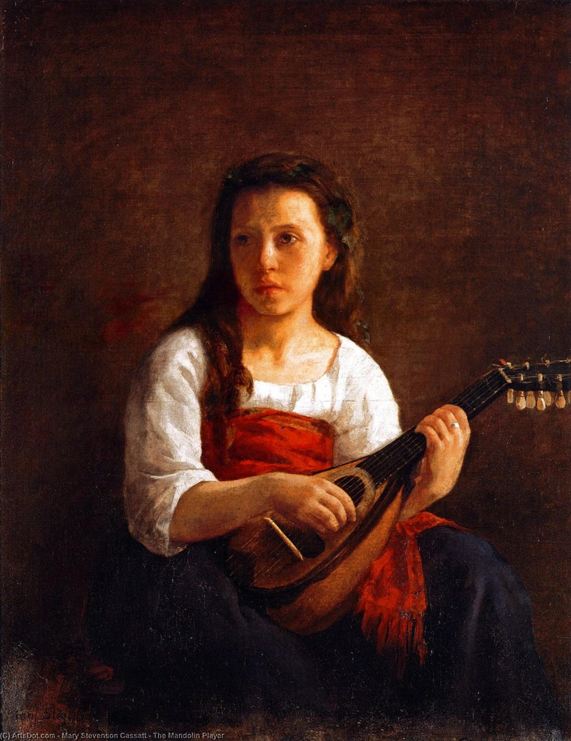 WikiOO.org - Encyclopedia of Fine Arts - Maalaus, taideteos Mary Stevenson Cassatt - The Mandolin Player