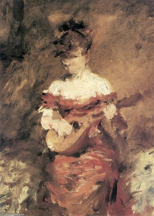 Wikioo.org - The Encyclopedia of Fine Arts - Painting, Artwork by William Merritt Chase - A Mandolin Player