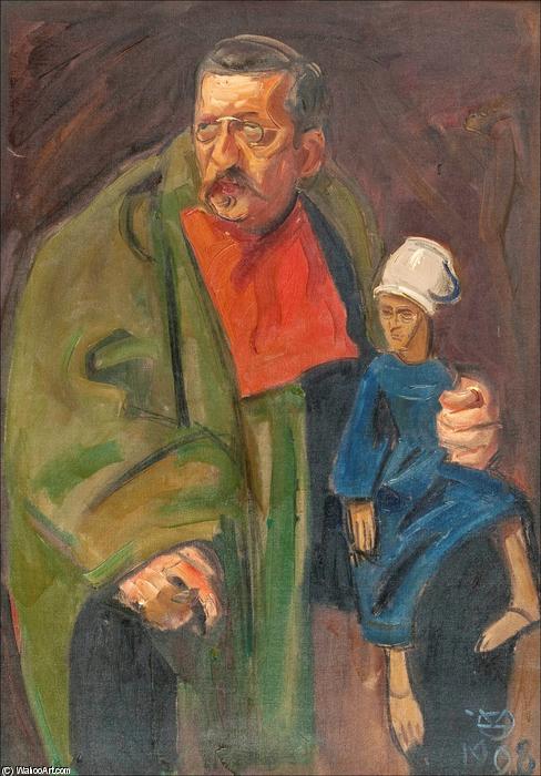 WikiOO.org - Encyclopedia of Fine Arts - Lukisan, Artwork Akseli Gallen Kallela - A man and a puppet