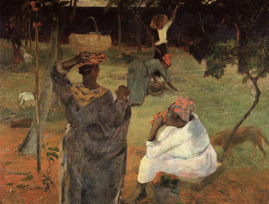 Wikioo.org - The Encyclopedia of Fine Arts - Painting, Artwork by Paul Gauguin - Mango Pickers, Martinique (also known as Fruit-Picking or Mangoes)