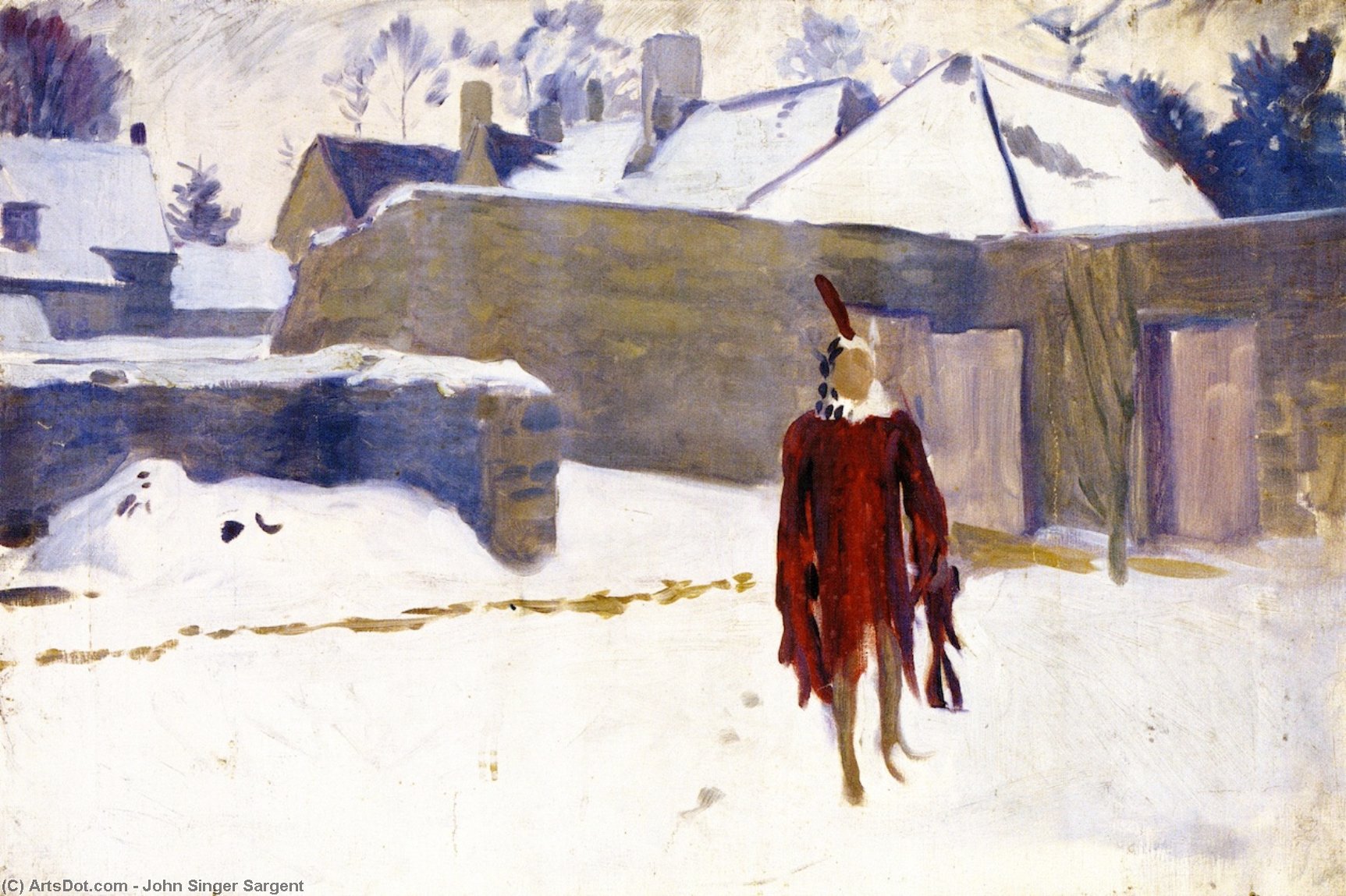 Wikioo.org - The Encyclopedia of Fine Arts - Painting, Artwork by John Singer Sargent - Manikin in the Snow