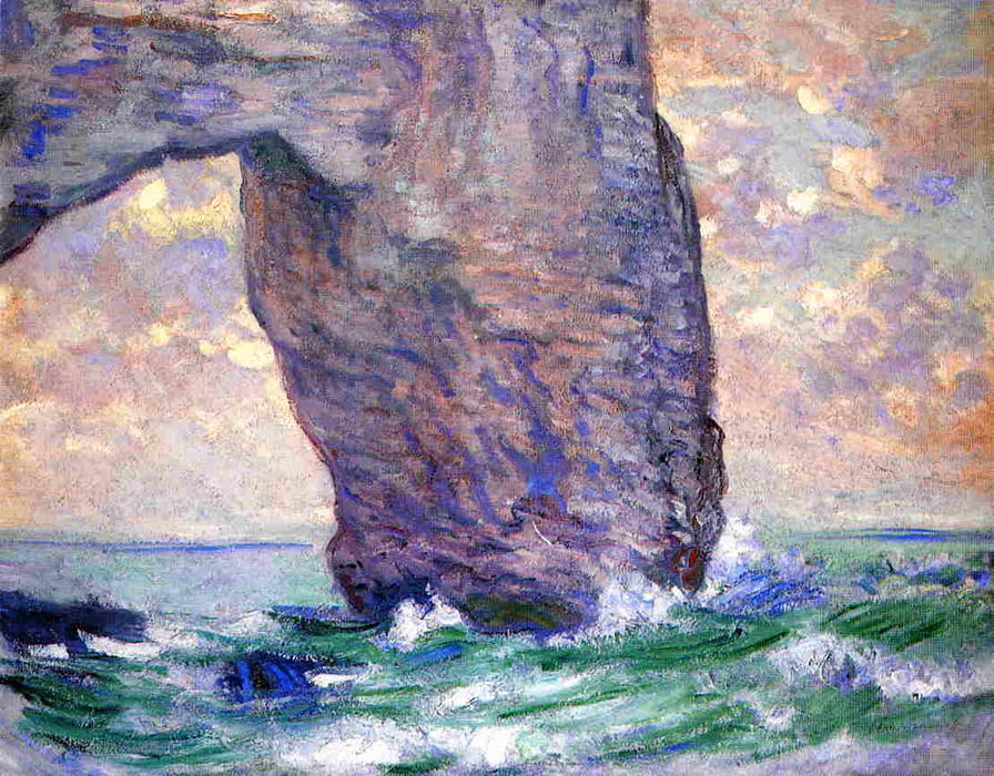 Wikoo.org - موسوعة الفنون الجميلة - اللوحة، العمل الفني Claude Monet - The Manneport, Seen from Below