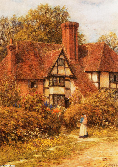 WikiOO.org - Encyclopedia of Fine Arts - Maalaus, taideteos Helen Allingham (Helen Mary Elizabeth Paterson) - Manor House, Kent