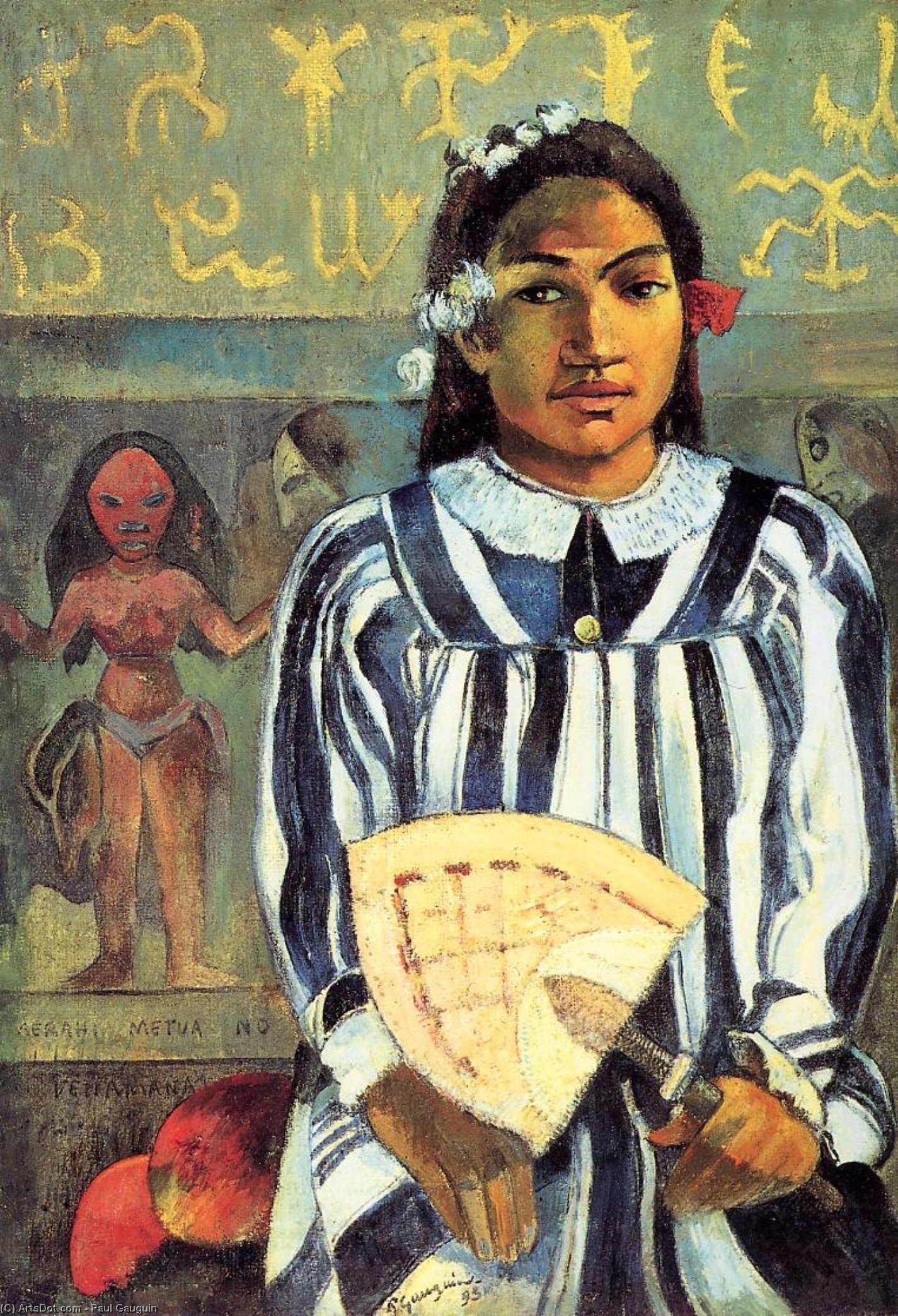 WikiOO.org - אנציקלופדיה לאמנויות יפות - ציור, יצירות אמנות Paul Gauguin - Marahi Metua no Tehamana (also known as Tehamana Has Many Ancestors)