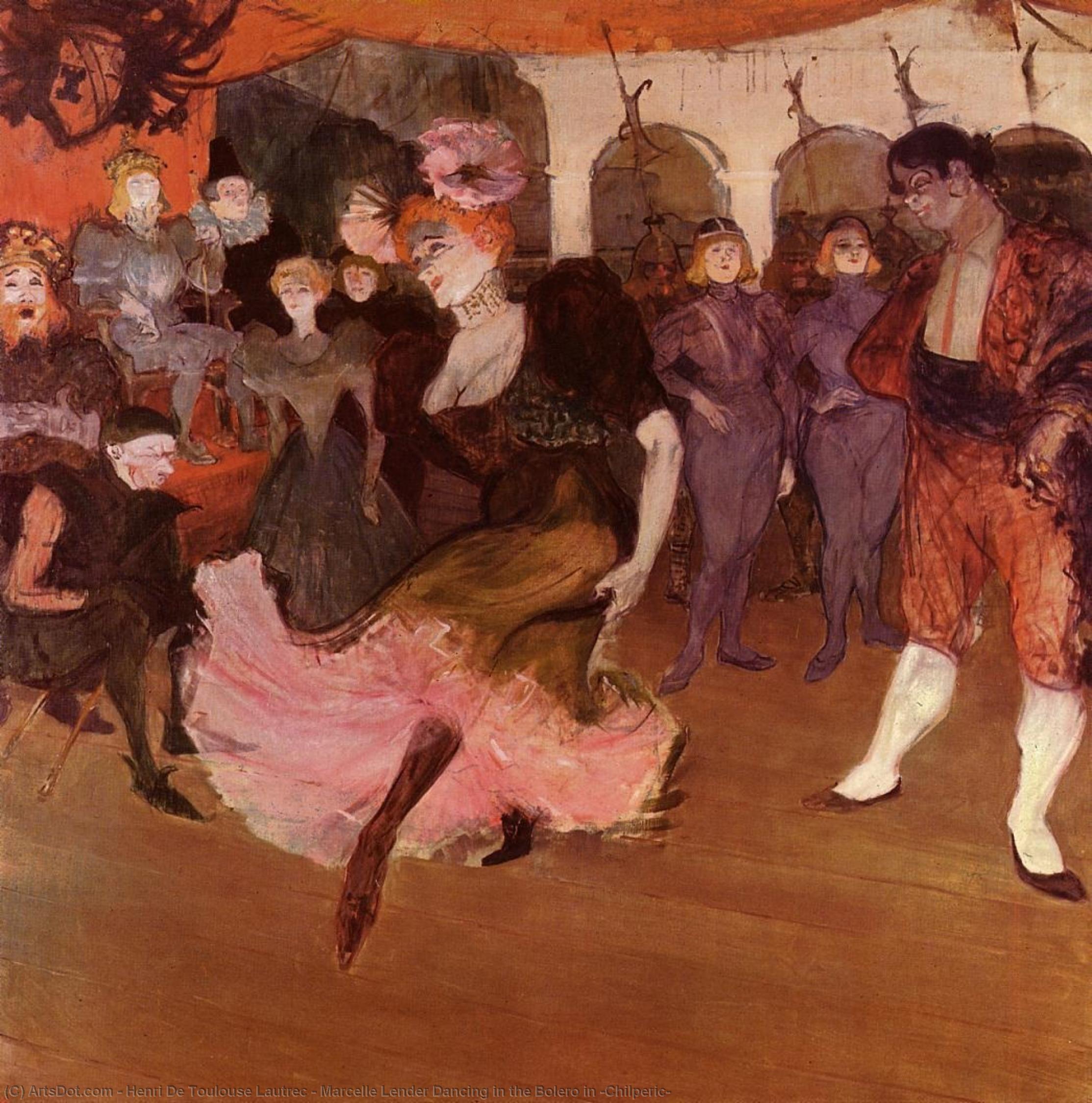 Wikioo.org - The Encyclopedia of Fine Arts - Painting, Artwork by Henri De Toulouse Lautrec - Marcelle Lender Dancing in the Bolero in 'Chilperic'