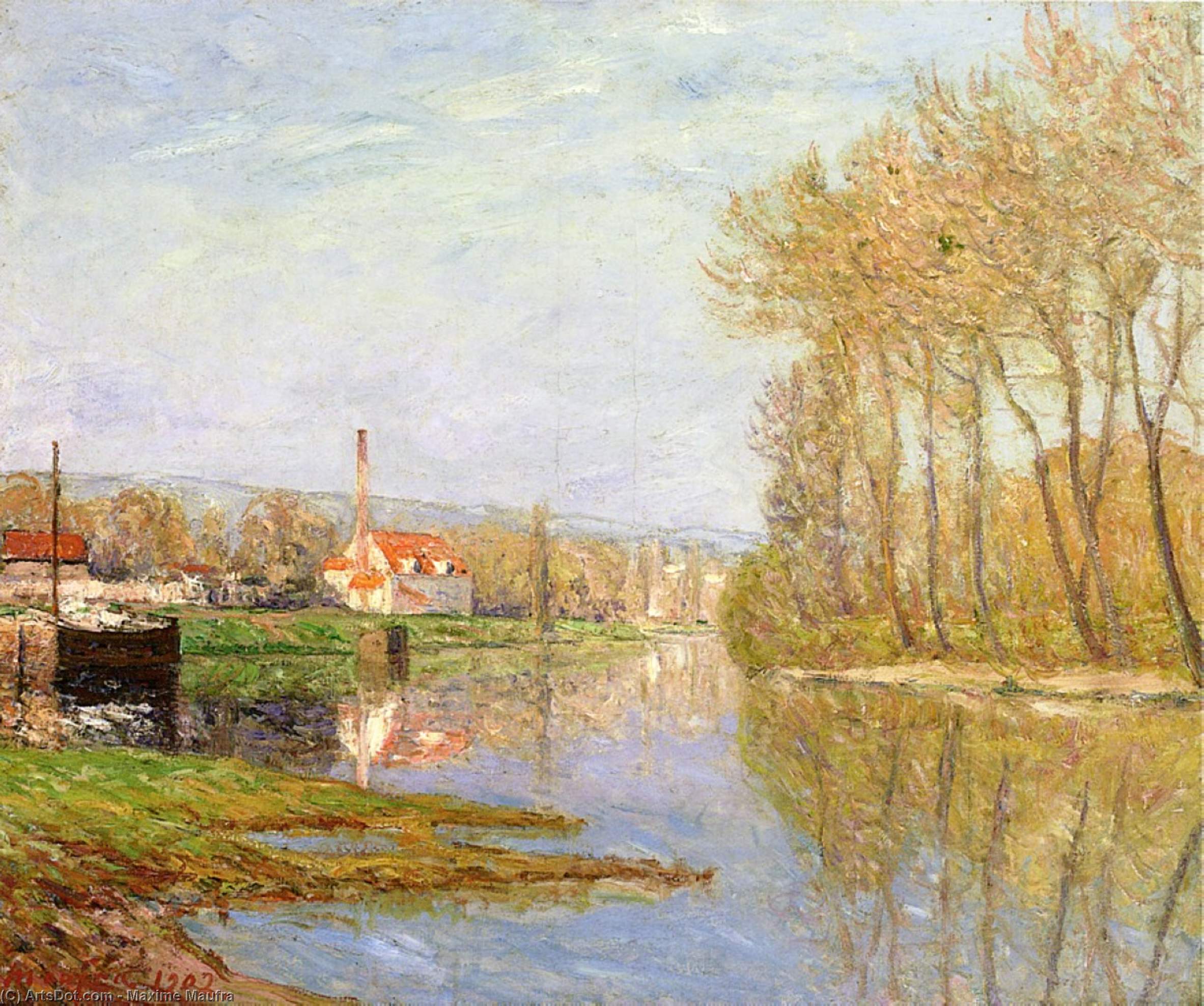 Wikioo.org - The Encyclopedia of Fine Arts - Painting, Artwork by Maxime Emile Louis Maufra - March Sunlight, Port-Marly