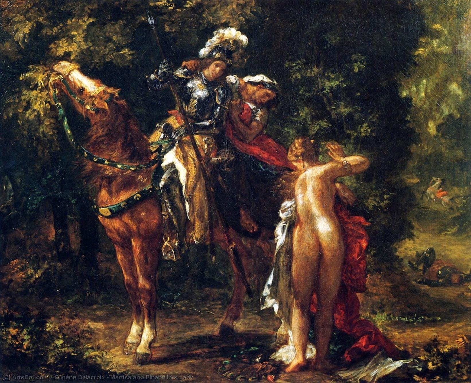 WikiOO.org - Encyclopedia of Fine Arts - Maleri, Artwork Eugène Delacroix - Marfisa and Pinabello's Lady
