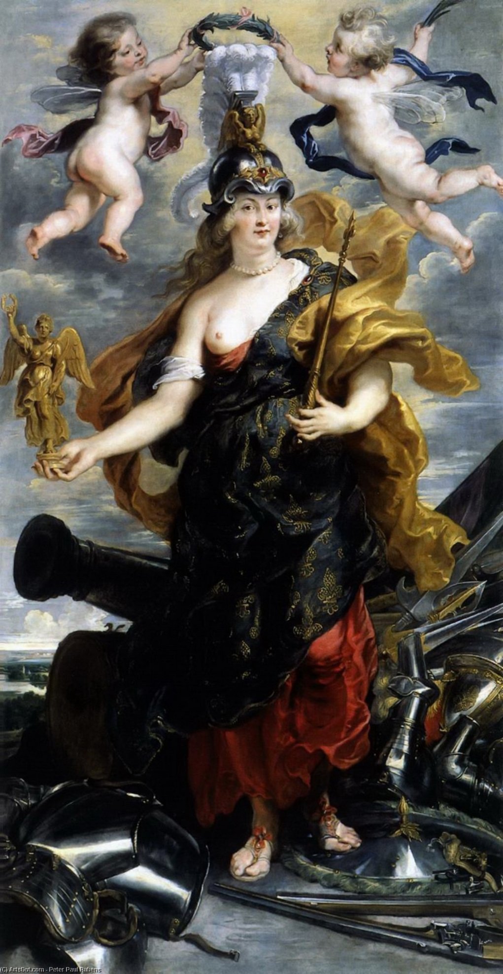 Wikoo.org - موسوعة الفنون الجميلة - اللوحة، العمل الفني Peter Paul Rubens - Marie de Medicis as Bellona