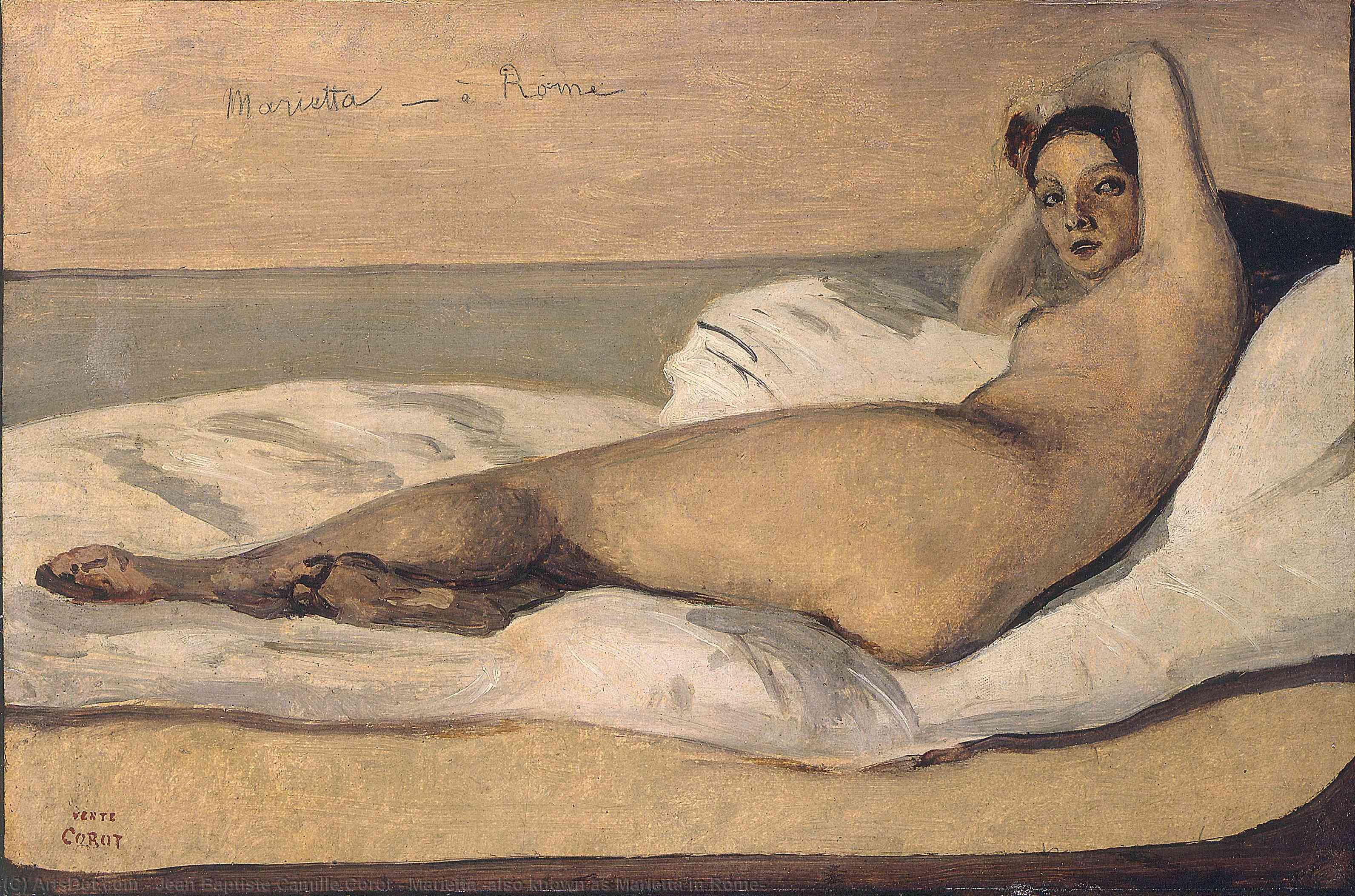 Wikioo.org – La Enciclopedia de las Bellas Artes - Pintura, Obras de arte de Jean Baptiste Camille Corot - Marietta ( también conocida como Marietta en roma )