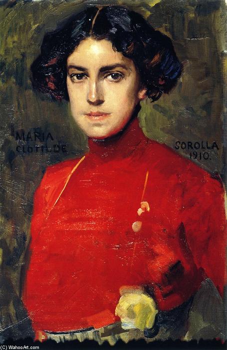 Wikioo.org - The Encyclopedia of Fine Arts - Painting, Artwork by Joaquin Sorolla Y Bastida - Maria in a Red Blouse
