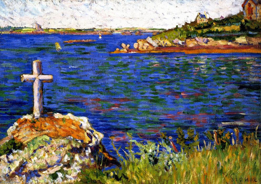 Wikioo.org - The Encyclopedia of Fine Arts - Painting, Artwork by Paul Signac - The Mariner's Cross at High Tide, Saint-Briac