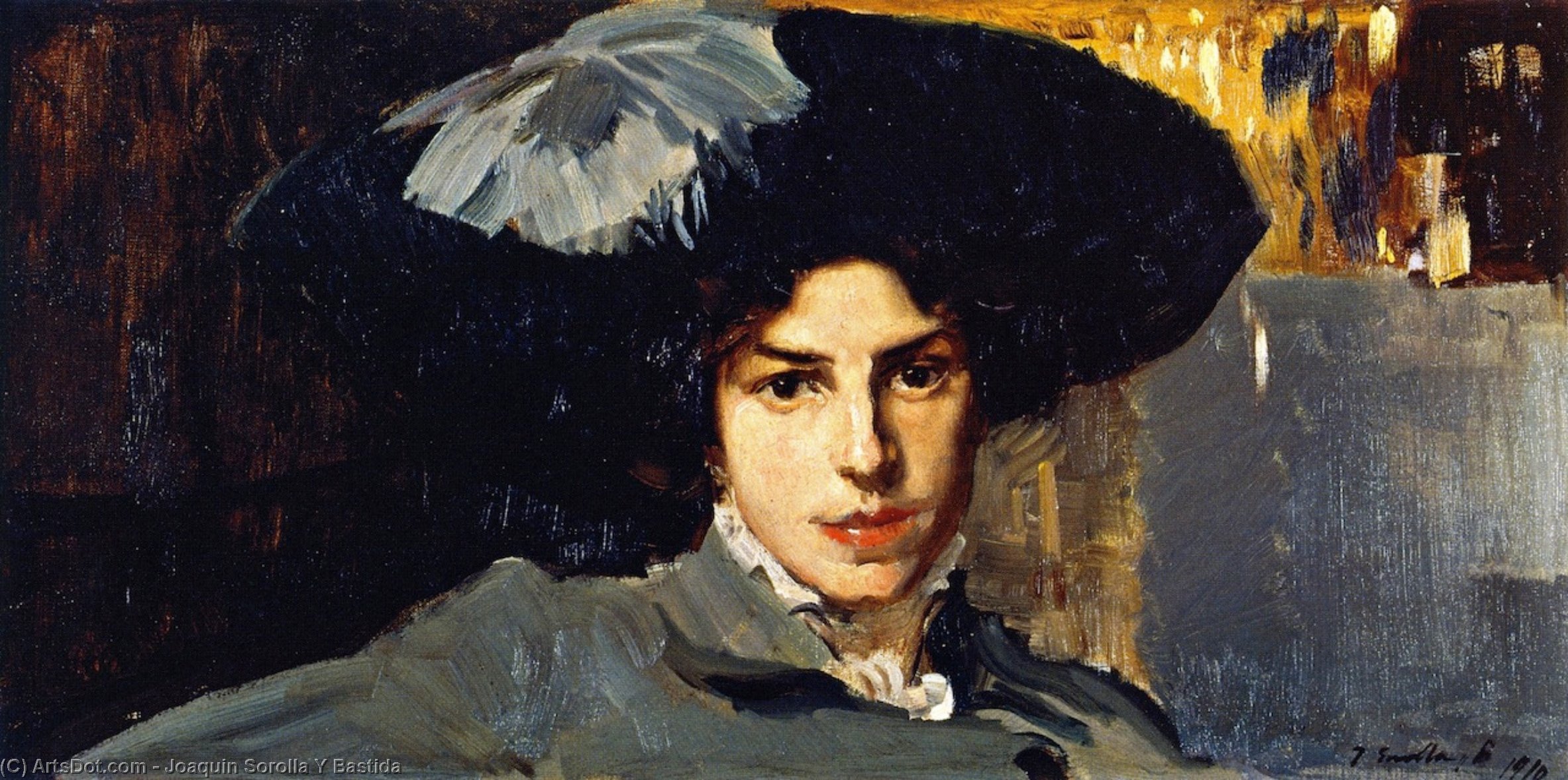 Wikioo.org - The Encyclopedia of Fine Arts - Painting, Artwork by Joaquin Sorolla Y Bastida - Maria with Hat