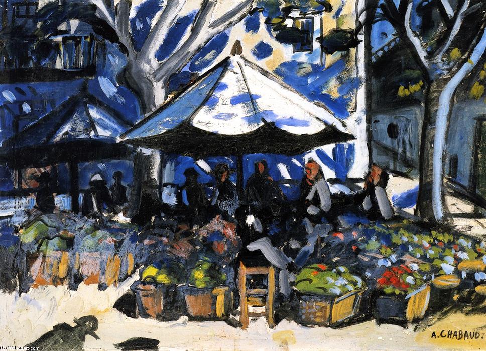 Wikioo.org - The Encyclopedia of Fine Arts - Painting, Artwork by Auguste Chabaud - The Market at Graveson