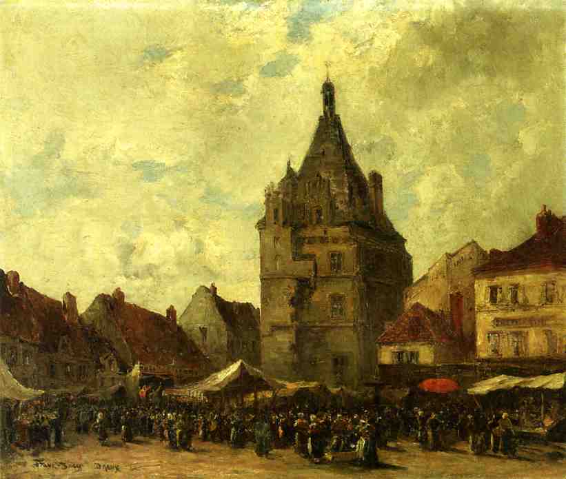 WikiOO.org - Encyclopedia of Fine Arts - Malba, Artwork Frank Myers Boggs - Market Day, Dreux