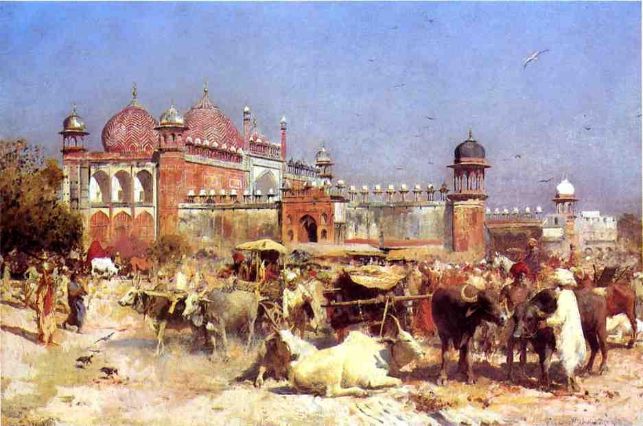 Wikioo.org - The Encyclopedia of Fine Arts - Painting, Artwork by Edwin Lord Weeks - Market Place at Agra