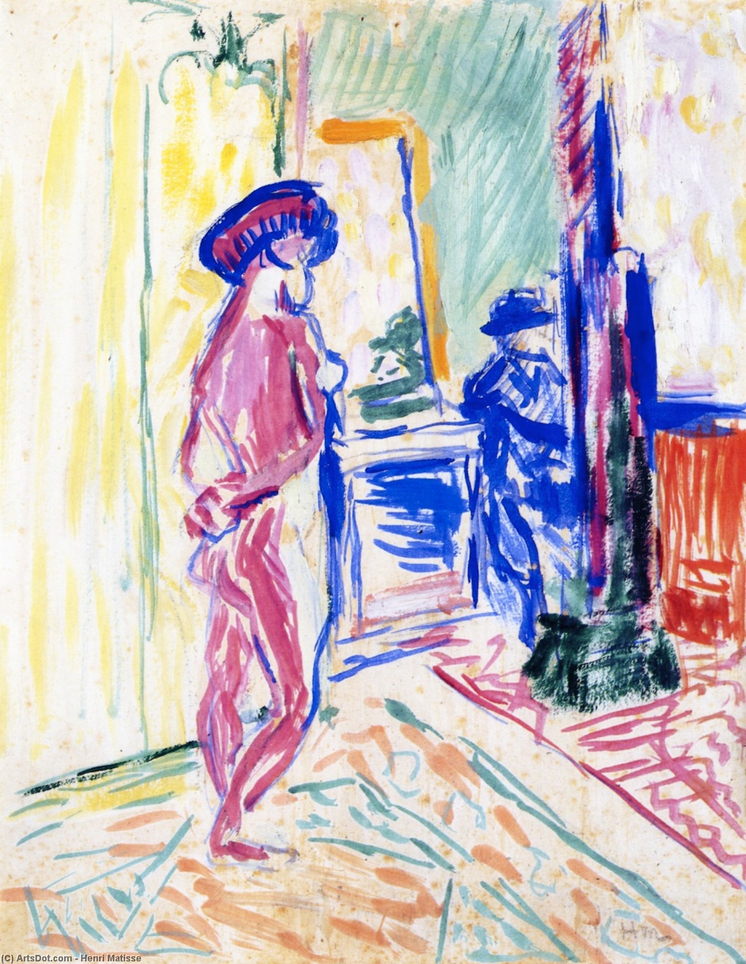 Wikioo.org - The Encyclopedia of Fine Arts - Painting, Artwork by Henri Matisse - Marquet Painting a Nude in Manguin's Studio