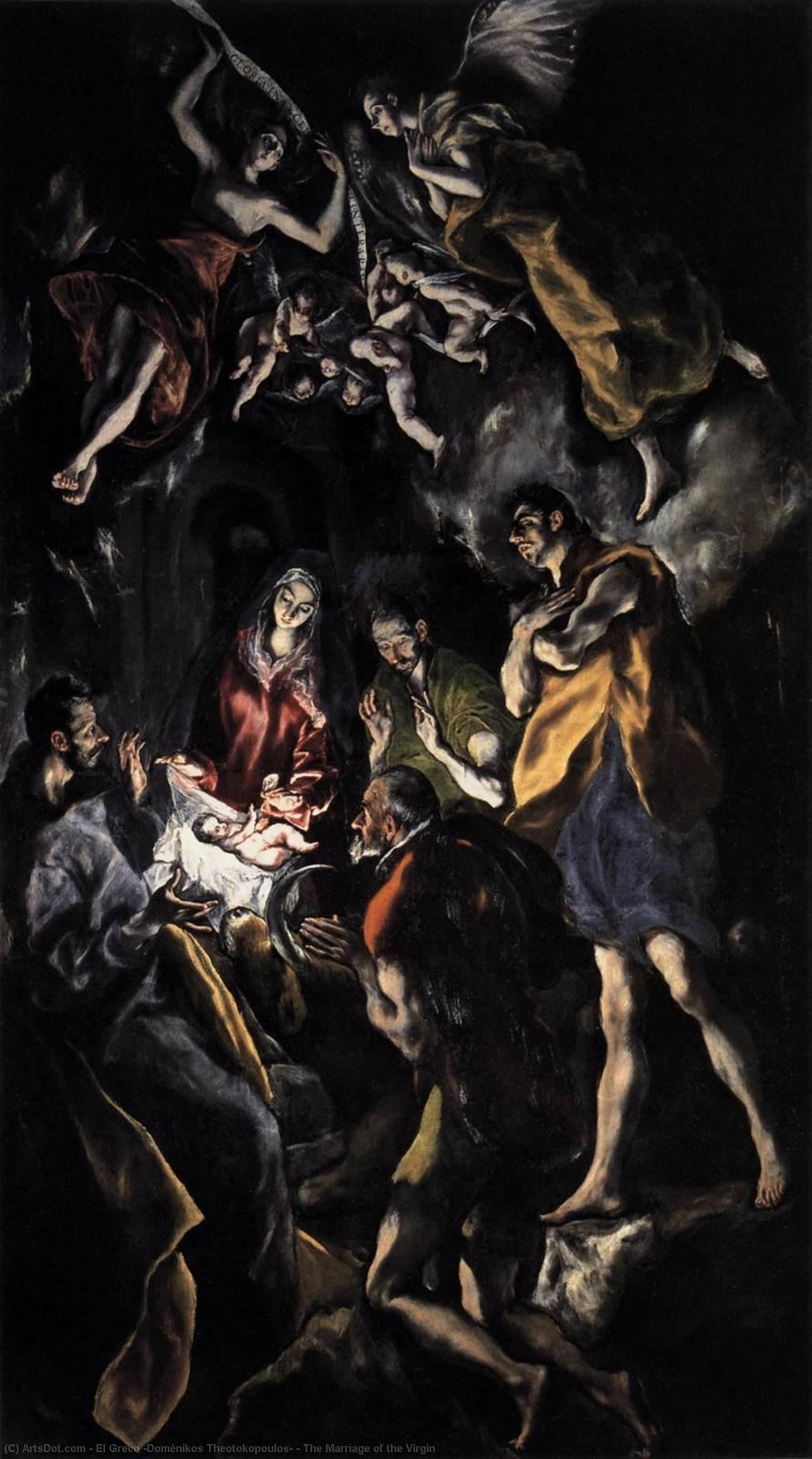 Wikioo.org – La Enciclopedia de las Bellas Artes - Pintura, Obras de arte de El Greco (Doménikos Theotokopoulos) - La boda de la Virgen