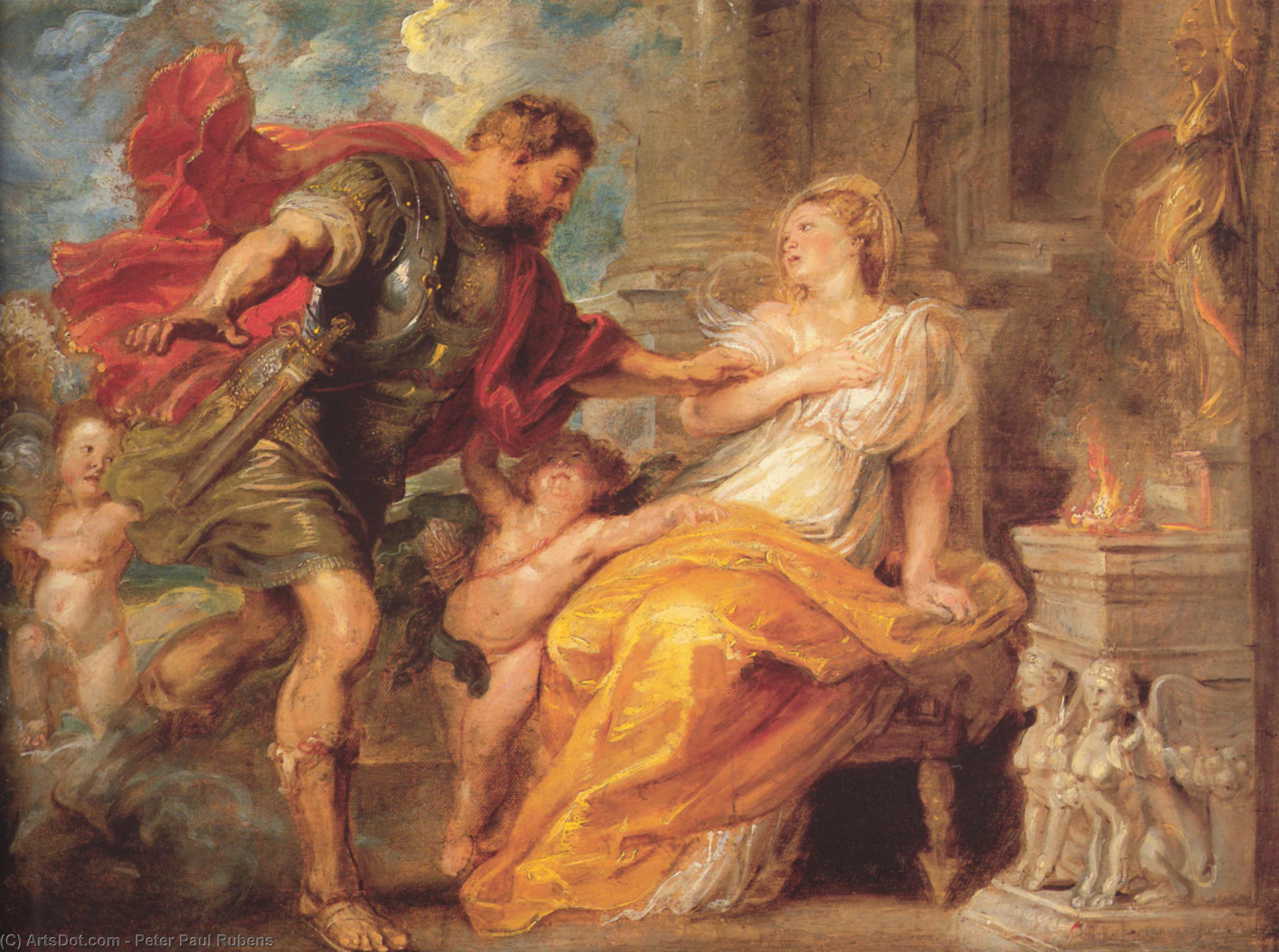 Wikoo.org - موسوعة الفنون الجميلة - اللوحة، العمل الفني Peter Paul Rubens - Mars and Rhea Silvia