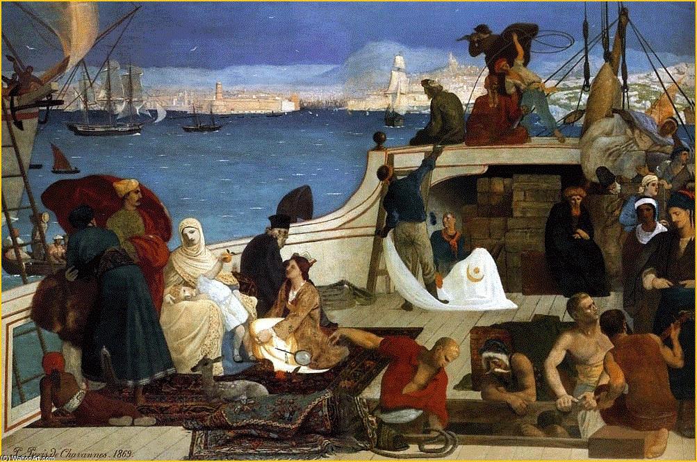 Wikioo.org - Die Enzyklopädie bildender Kunst - Malerei, Kunstwerk von Pierre Puvis De Chavannes - Marseille, Tor zum Orient