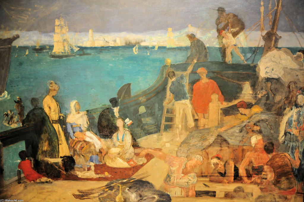 WikiOO.org - Enciklopedija likovnih umjetnosti - Slikarstvo, umjetnička djela Pierre Puvis De Chavannes - Marseilles, Gateway to the Orient
