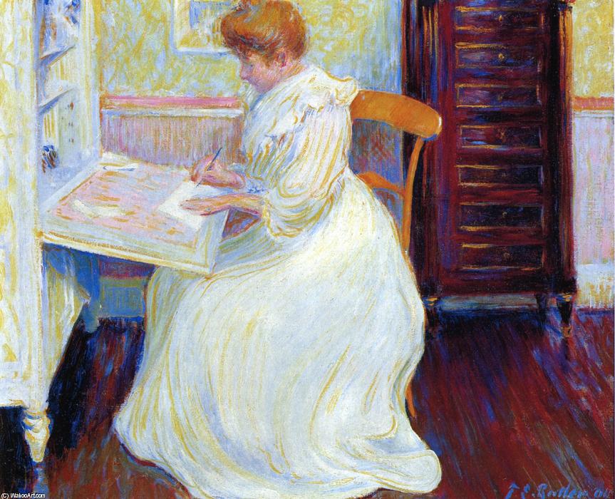 Wikioo.org - The Encyclopedia of Fine Arts - Painting, Artwork by Theodore Earl Butler - Martha at Her Desk