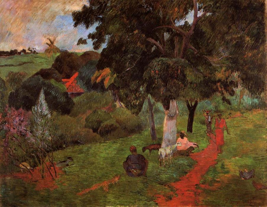 WikiOO.org - Güzel Sanatlar Ansiklopedisi - Resim, Resimler Paul Gauguin - Martinique Landscape (also known as Comings and Goings)