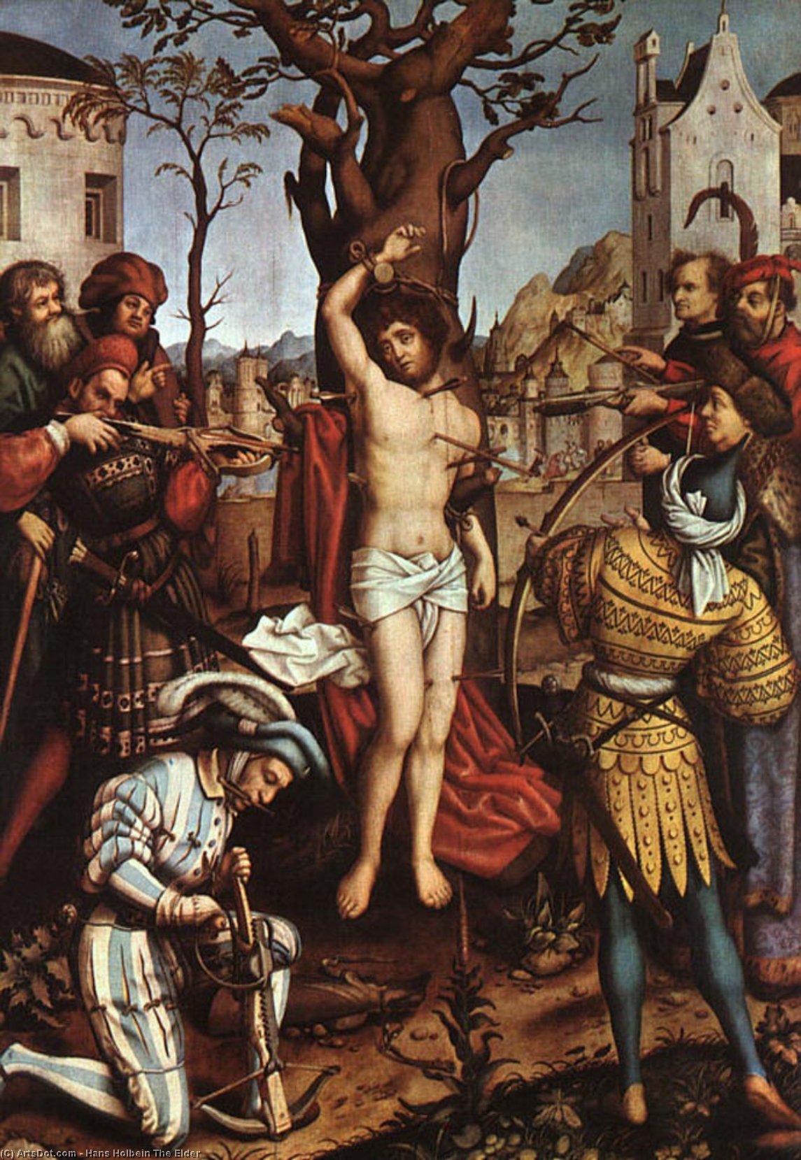Wikioo.org - The Encyclopedia of Fine Arts - Painting, Artwork by Hans Holbein The Elder - The Martyrdom of Saint Sebastian