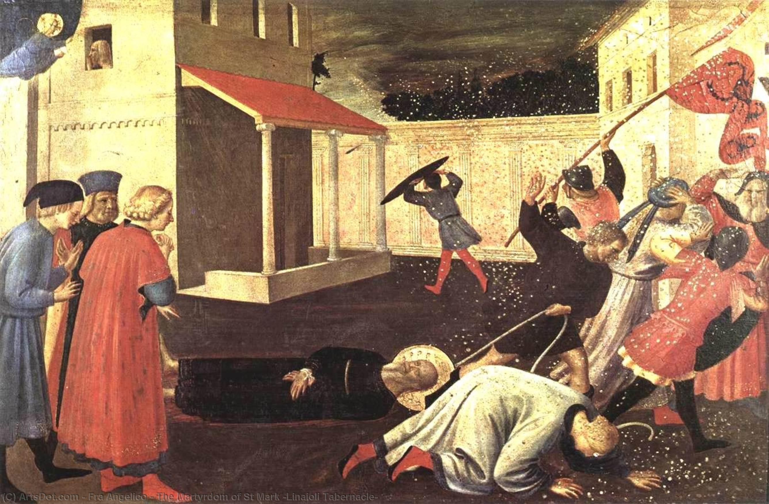 Wikoo.org - موسوعة الفنون الجميلة - اللوحة، العمل الفني Fra Angelico - The Martyrdom of St Mark (Linaioli Tabernacle)