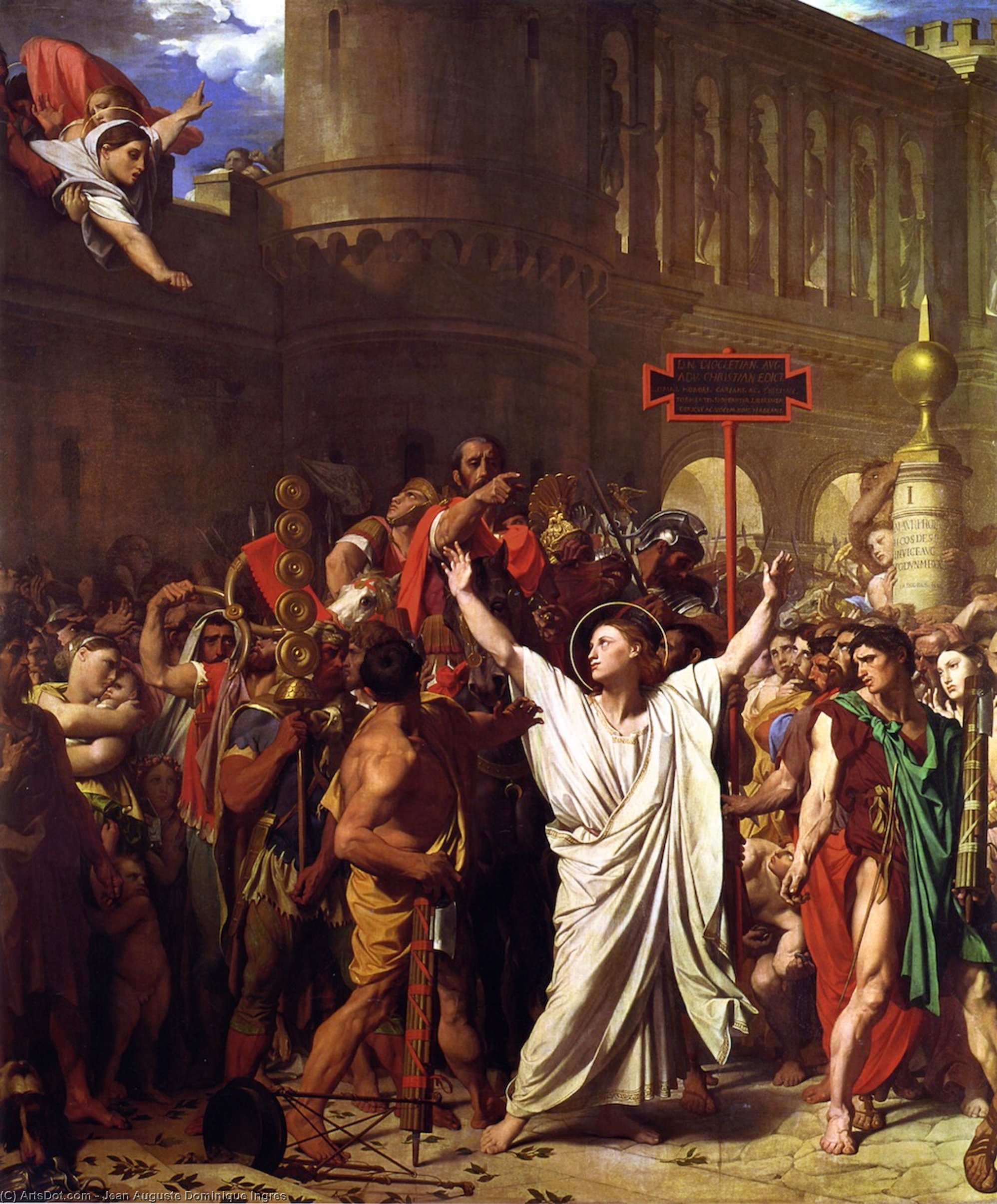 WikiOO.org - Enciklopedija dailės - Tapyba, meno kuriniai Jean Auguste Dominique Ingres - The Martyrdom of St. Symphorian