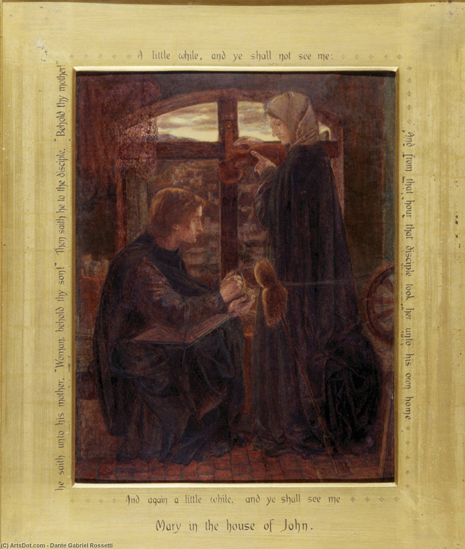 WikiOO.org - Enciclopédia das Belas Artes - Pintura, Arte por Dante Gabriel Rossetti - Mary in the House of John