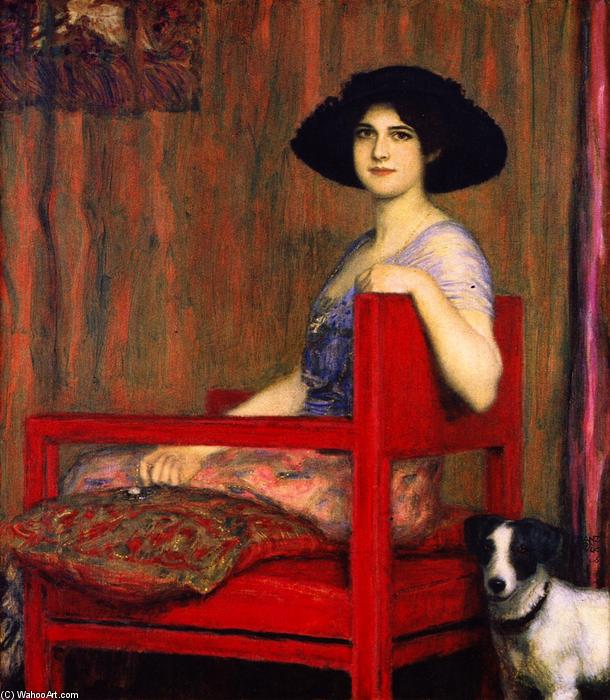Wikioo.org - The Encyclopedia of Fine Arts - Painting, Artwork by Franz Von Stuck - Mary in a Red Chair