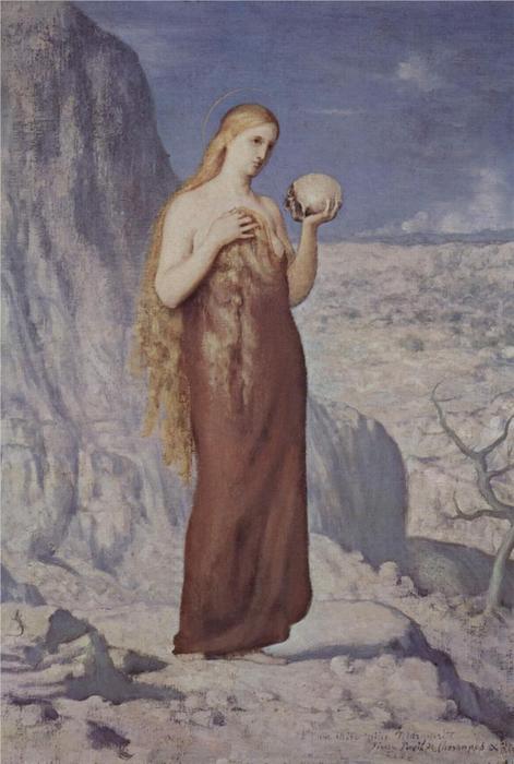 WikiOO.org - Enciclopédia das Belas Artes - Pintura, Arte por Pierre Puvis De Chavannes - Mary Magdalene in the Desert